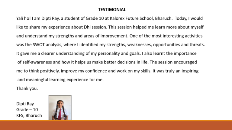 Student Testimonial - Dipti Ray (Class 10 - Dhi)
